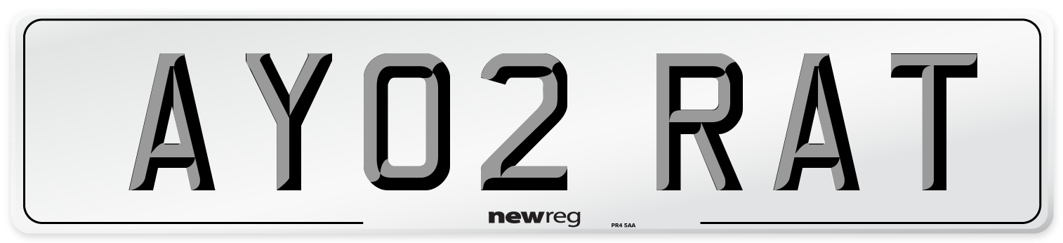 AY02 RAT Number Plate from New Reg